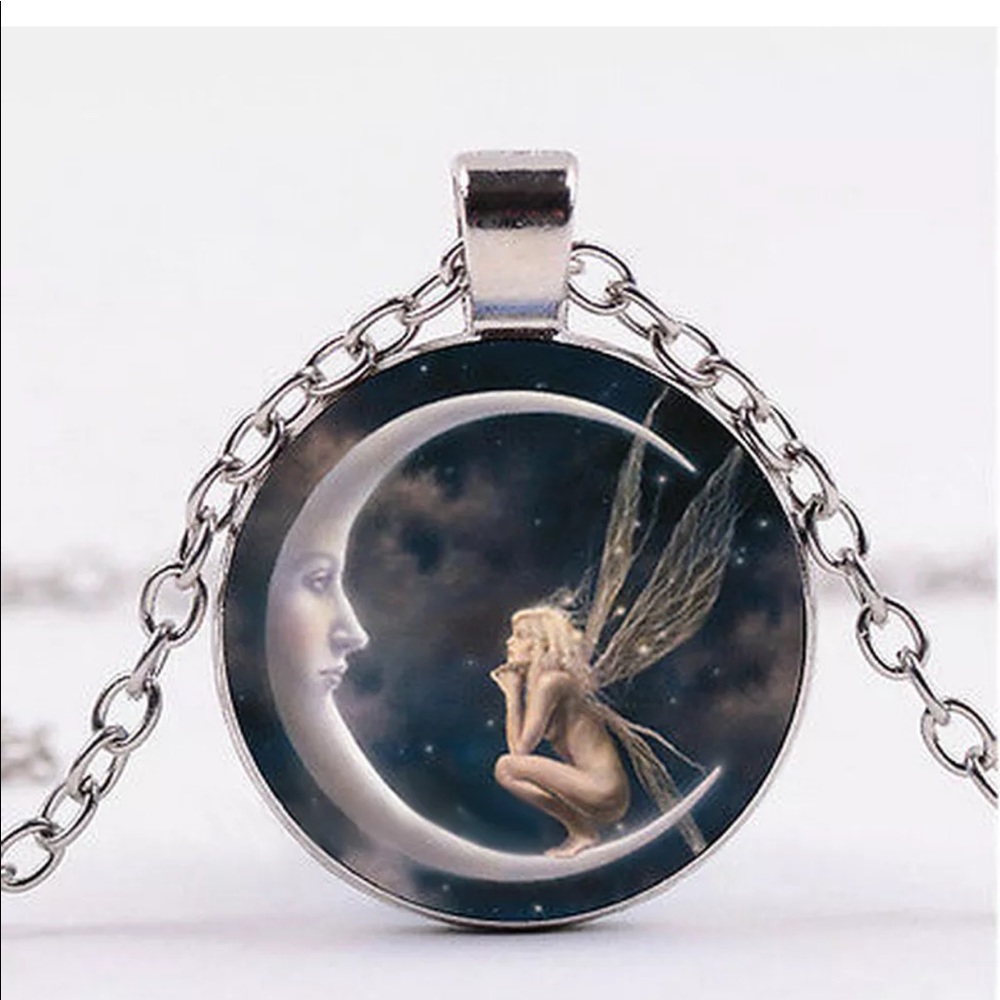 New Moon Fairy Cabochon Necklace